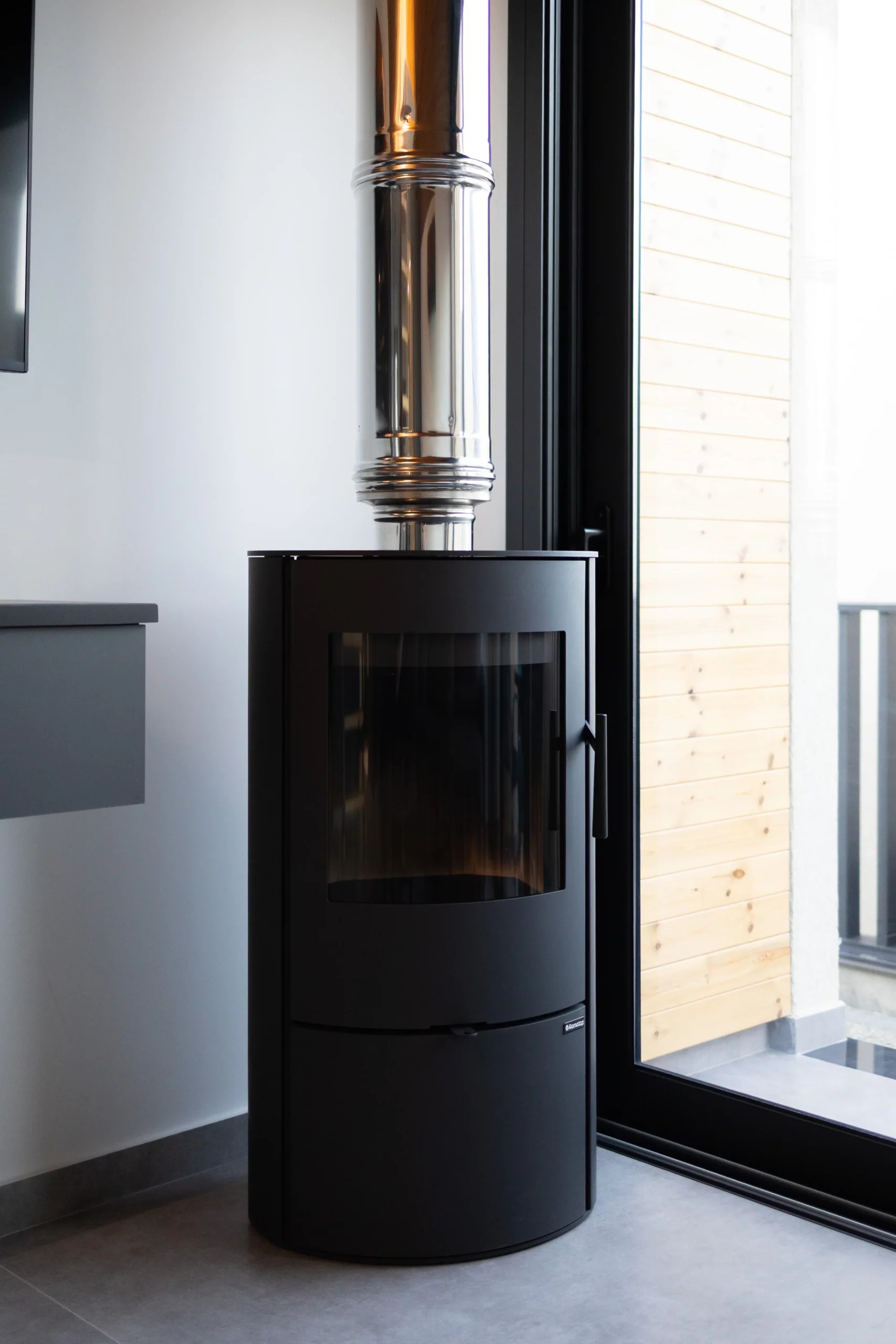 Fireplace inside a NOE suite with firewood provided