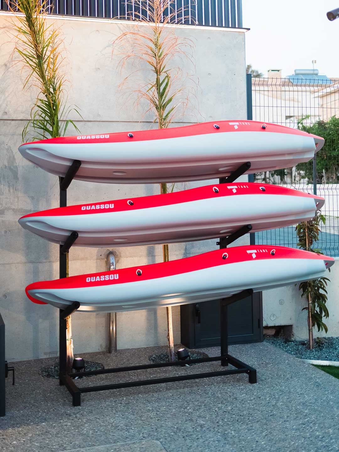 Three kayaks available to rent at NOE Suites